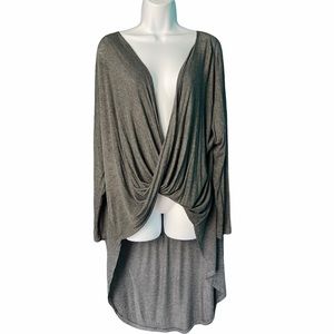 Lightweight Jersey Wrap Tee - Charcoal